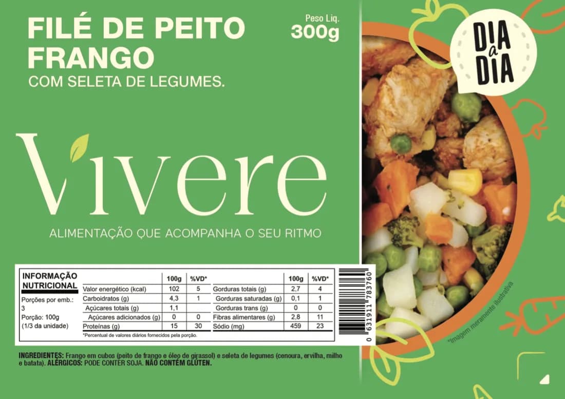 Frango em Cubos com Seleta de Legumes